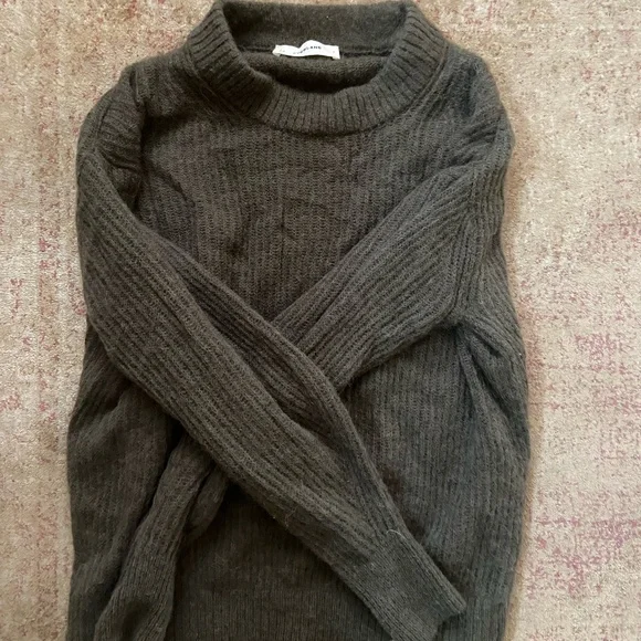 Everlane Green Wool Crewneck Sweater Ribbed Knit Size S - Picture 1 of 1